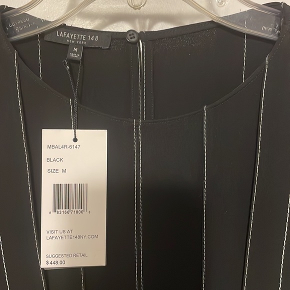 Lafayette 148 New York Finesse Crepe Tayla Blouse Sz M - Picture 11 of 11